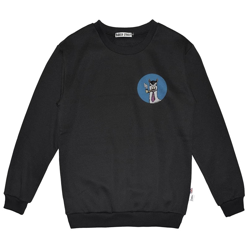 Little Stamp: Smokin' Alpaca 藍圈煙斗 高磅數長袖圓T