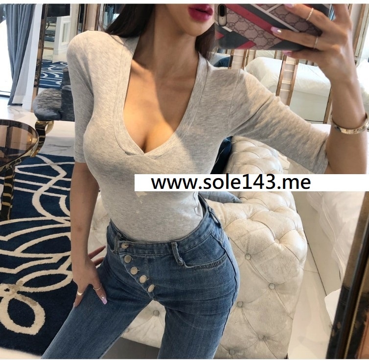 V領五分袖 棉T (多色)