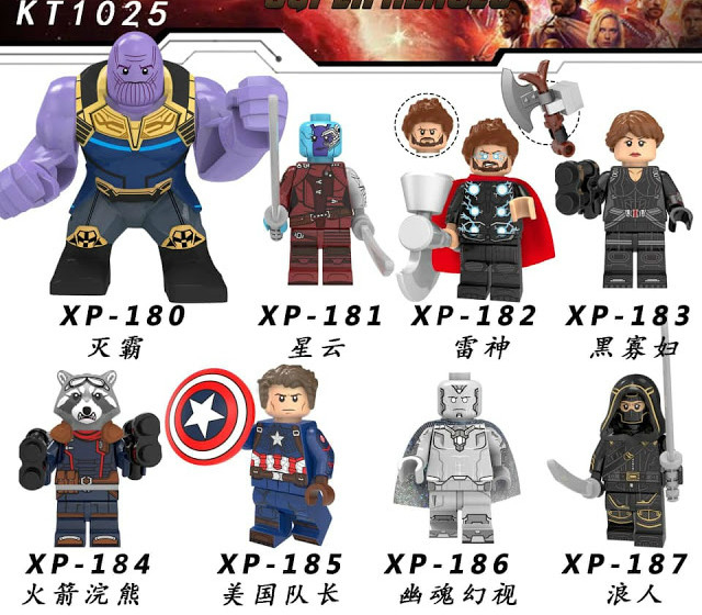 8PCS/Lot Marvel Avengers Endgame Super Heroes Custom Minifigs Minifigures Fit Lego KT1025