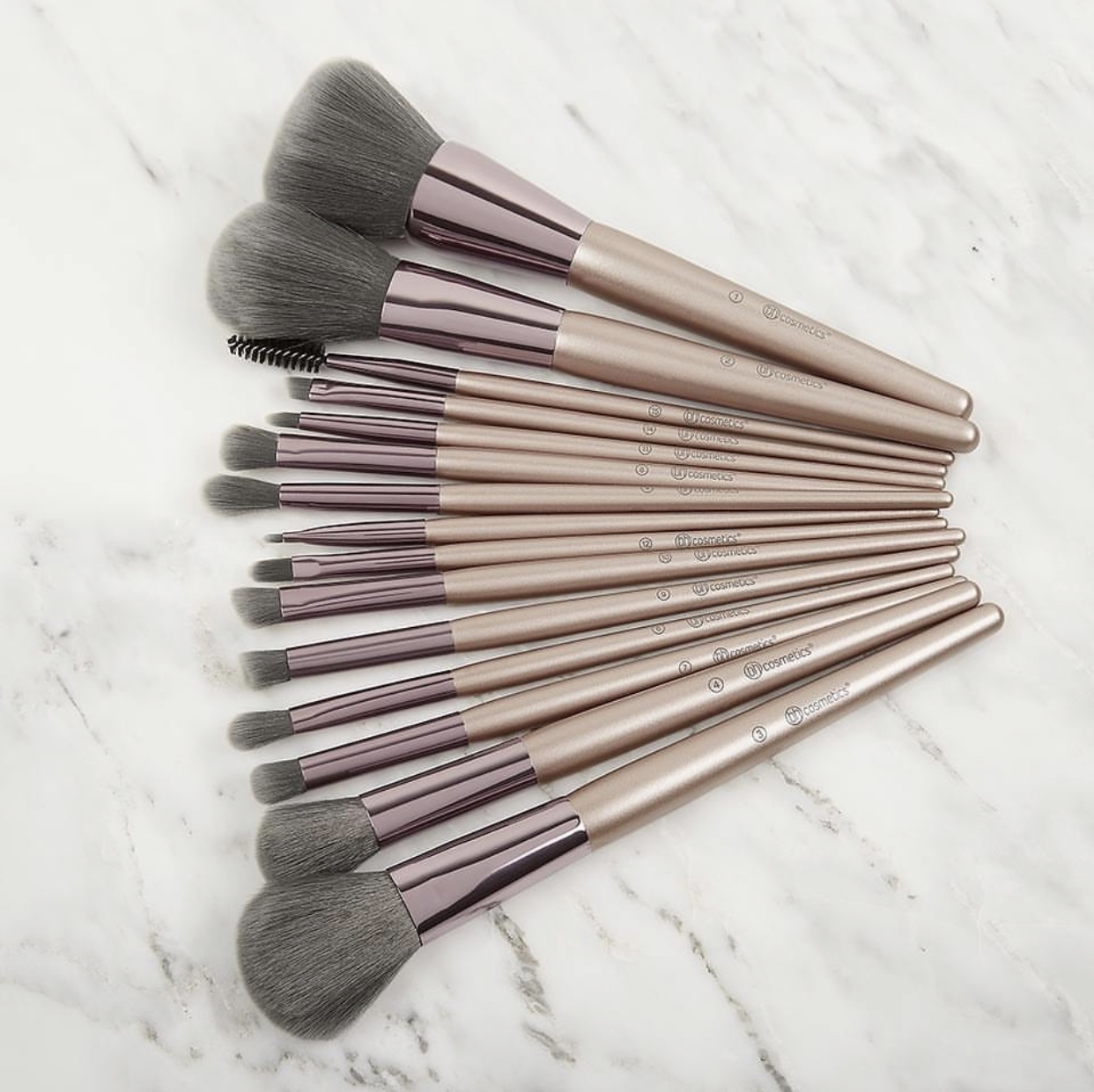 BH Cosmetics Lavish Elegance - 15 Piece Brush Set With Cosmetic Bag