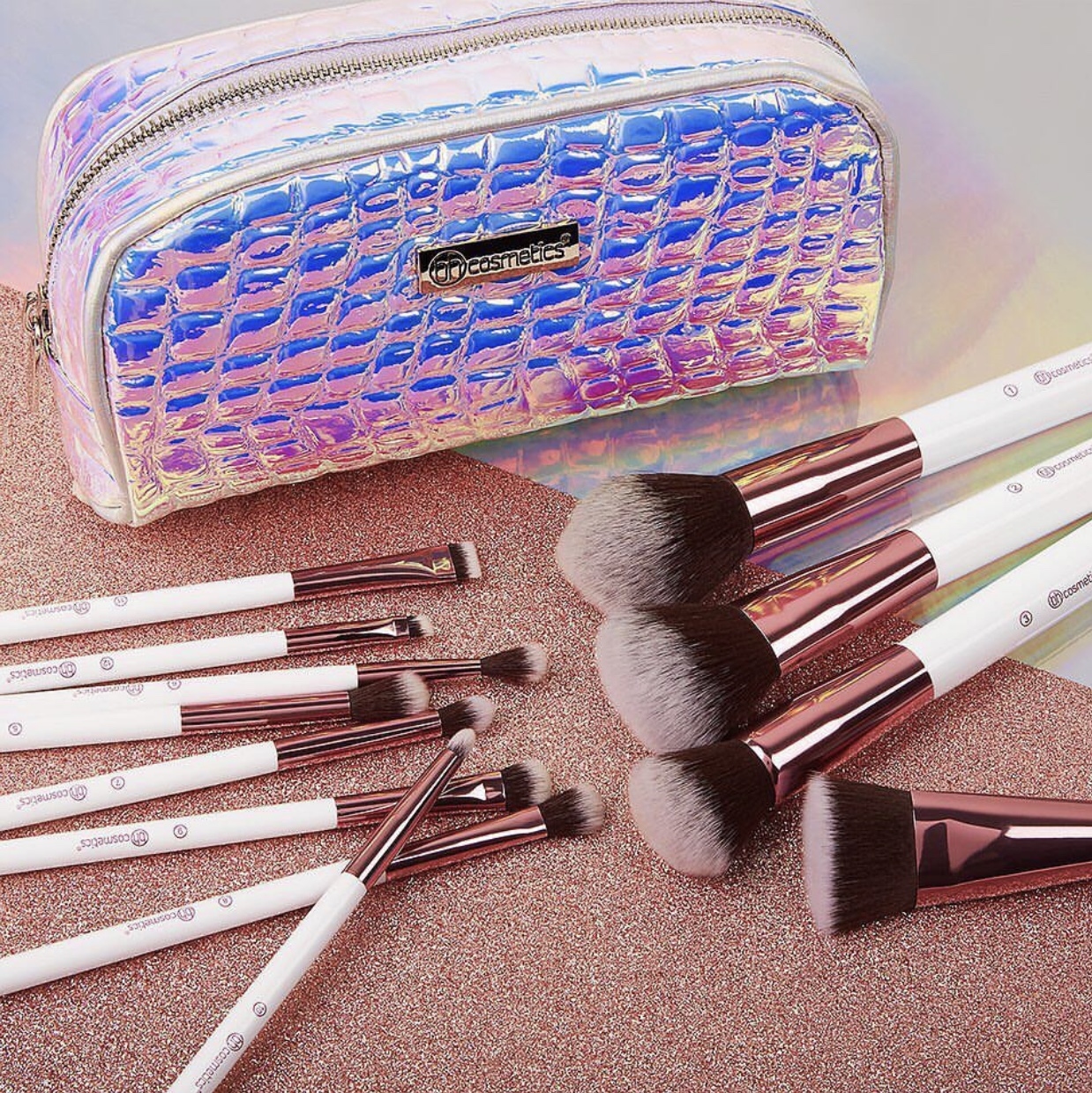 BH Cosmetics Crystal Quartz 12 piece Brush Set with Bag