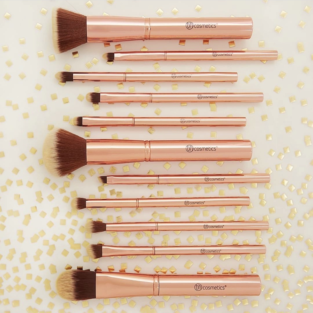 BH Cosmetics Metal Rose - 11 Piece Brush Set With Cosmetic Bag