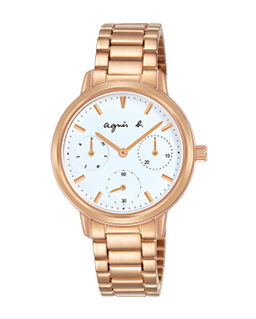 萬年鐘錶 - agnes b.   三眼女錶  BP6022X1  /  VD75-KPZ0P  表徑31MM