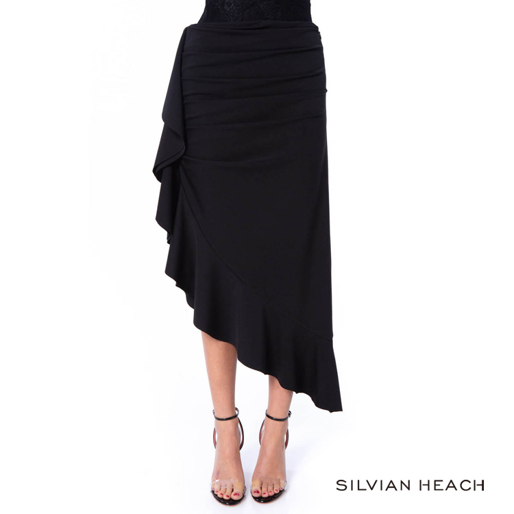【silvian-heach】黑色波浪右高左低裙
