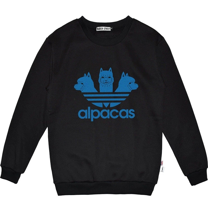 Alpacas Blue  threehead 愛迪駝(藍) 高磅數長袖圓T