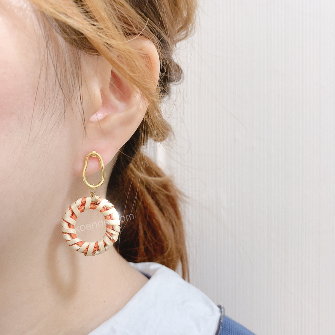 [網站限定優惠] Farbe 日本藤制大圈耳環