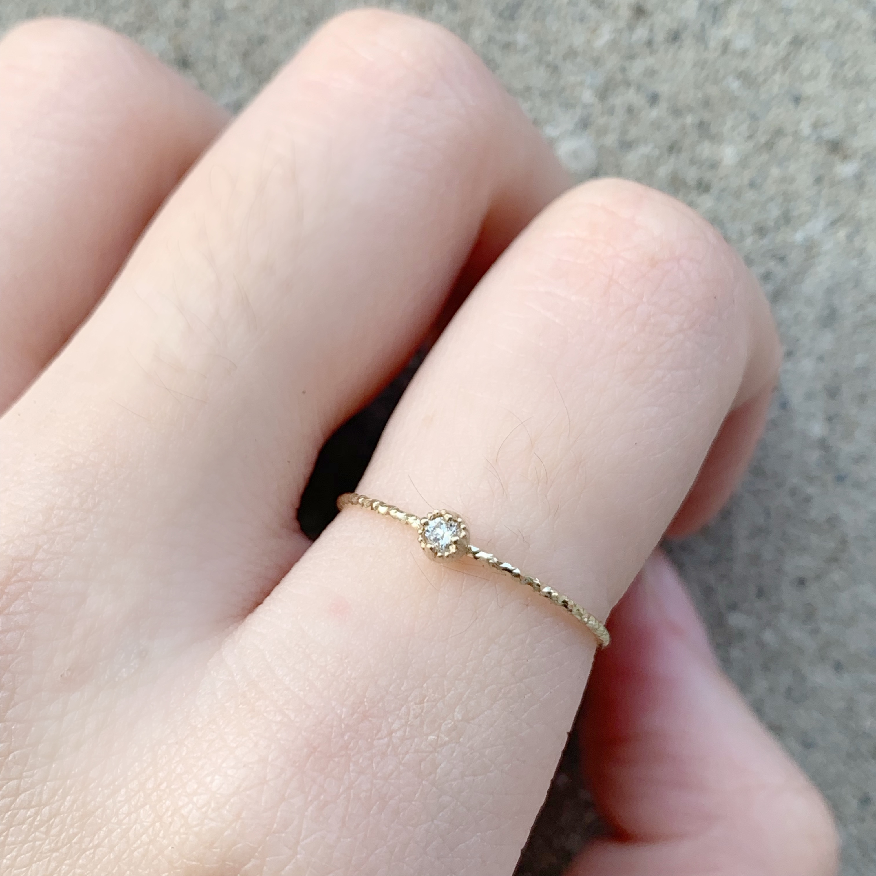 14k純金 2分白鑽戒指