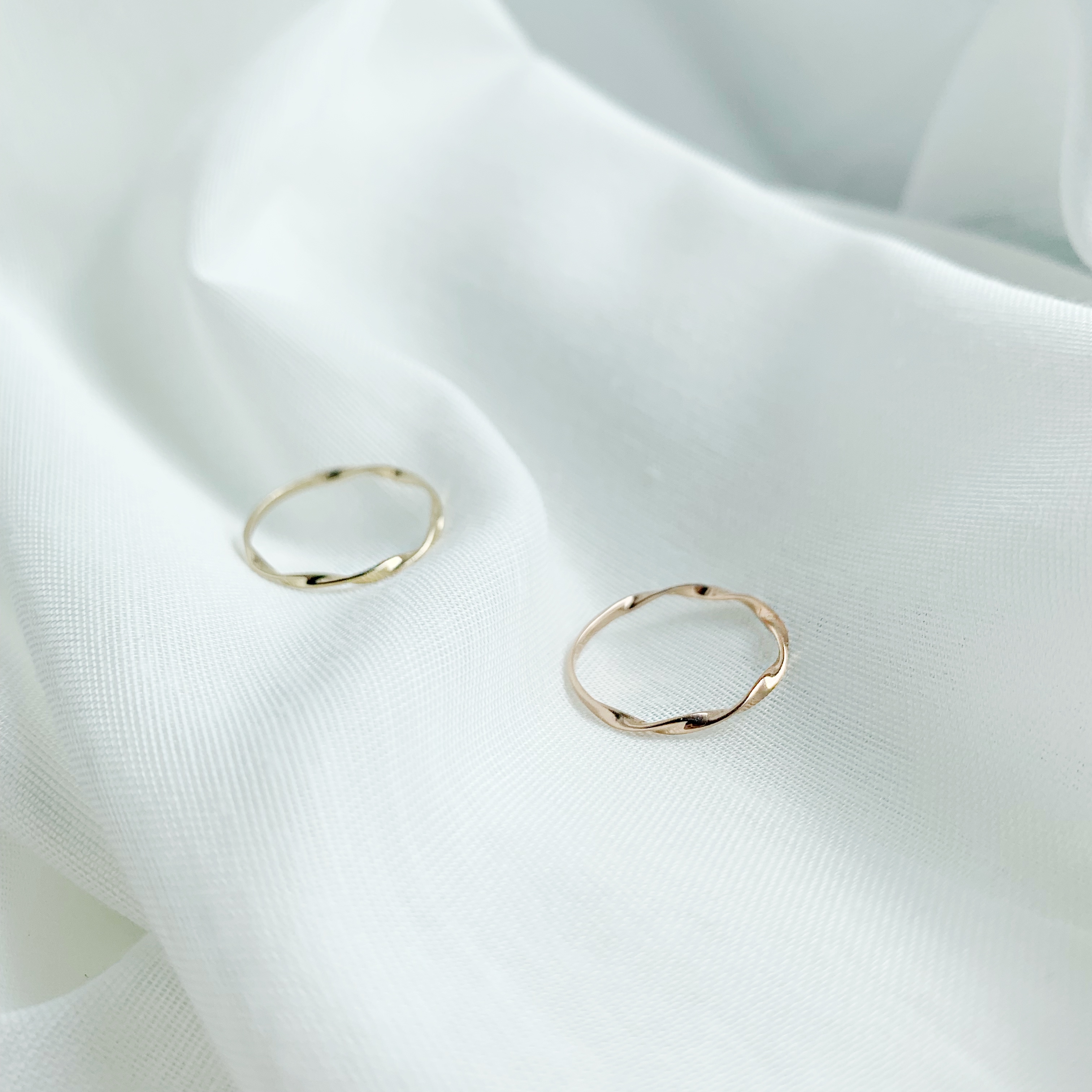 14K 半邊波浪戒指