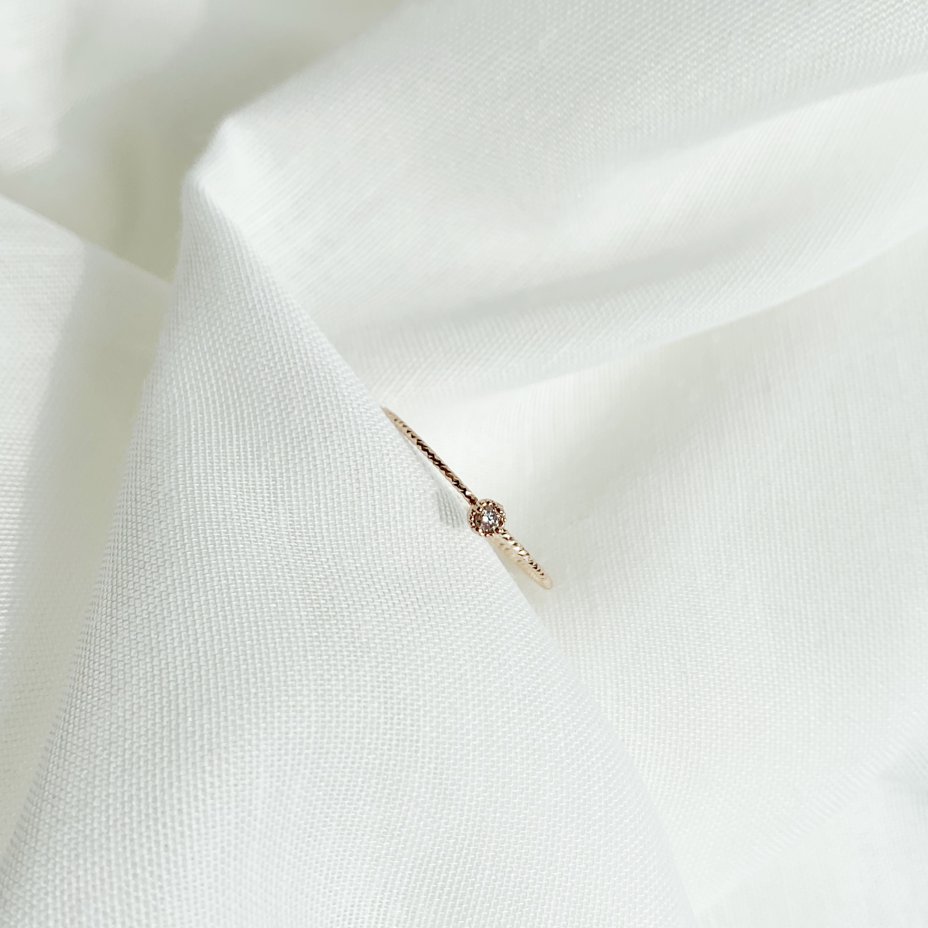 14k玫瑰金 2分白鑽戒指