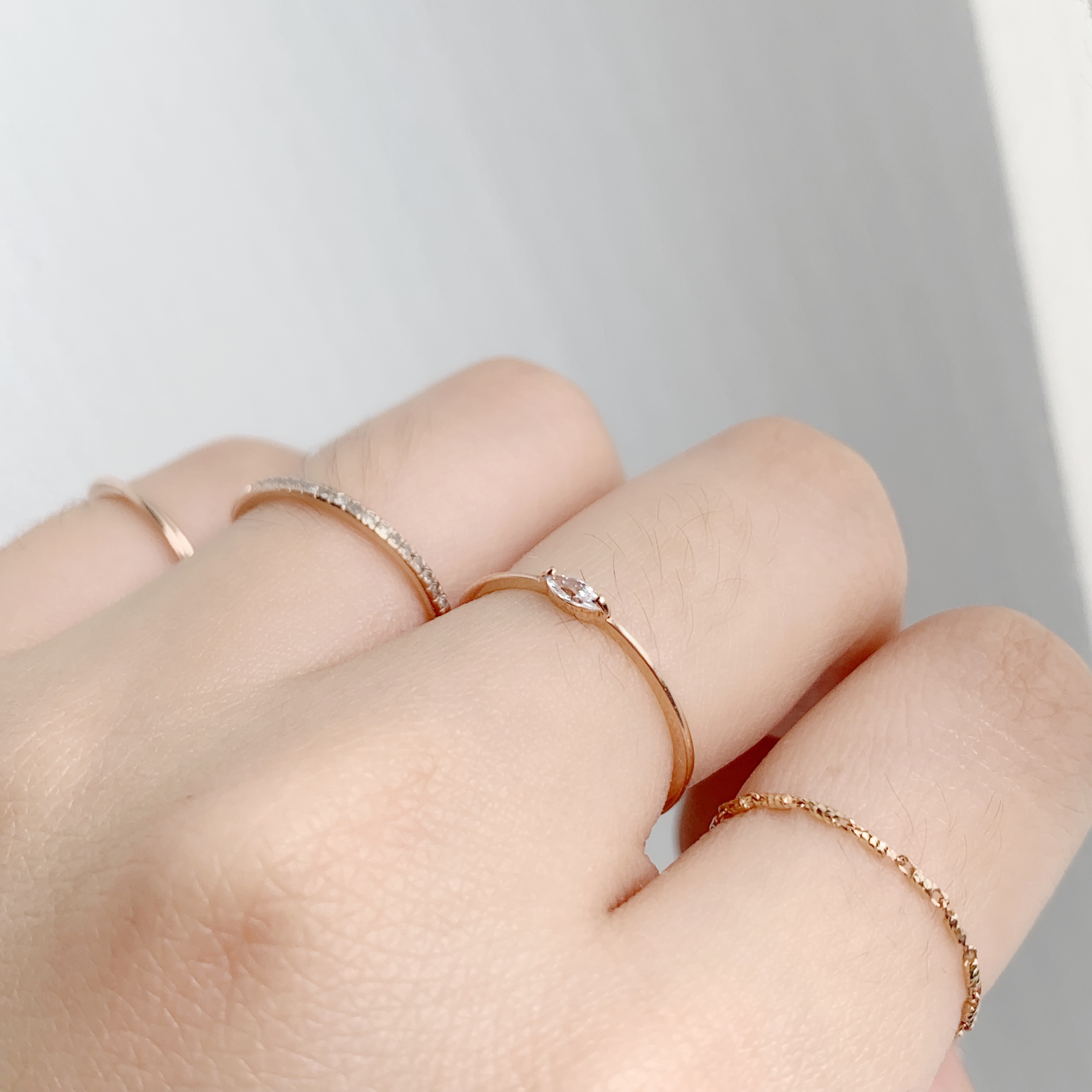 14k 眼形鋯石戒指