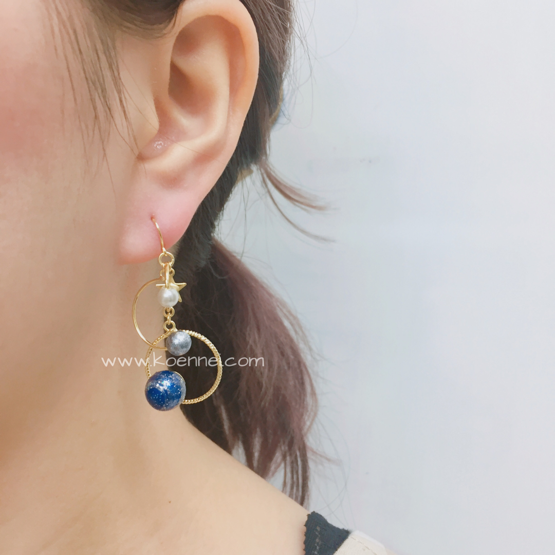 [日本制]宇宙星球圈圈耳環