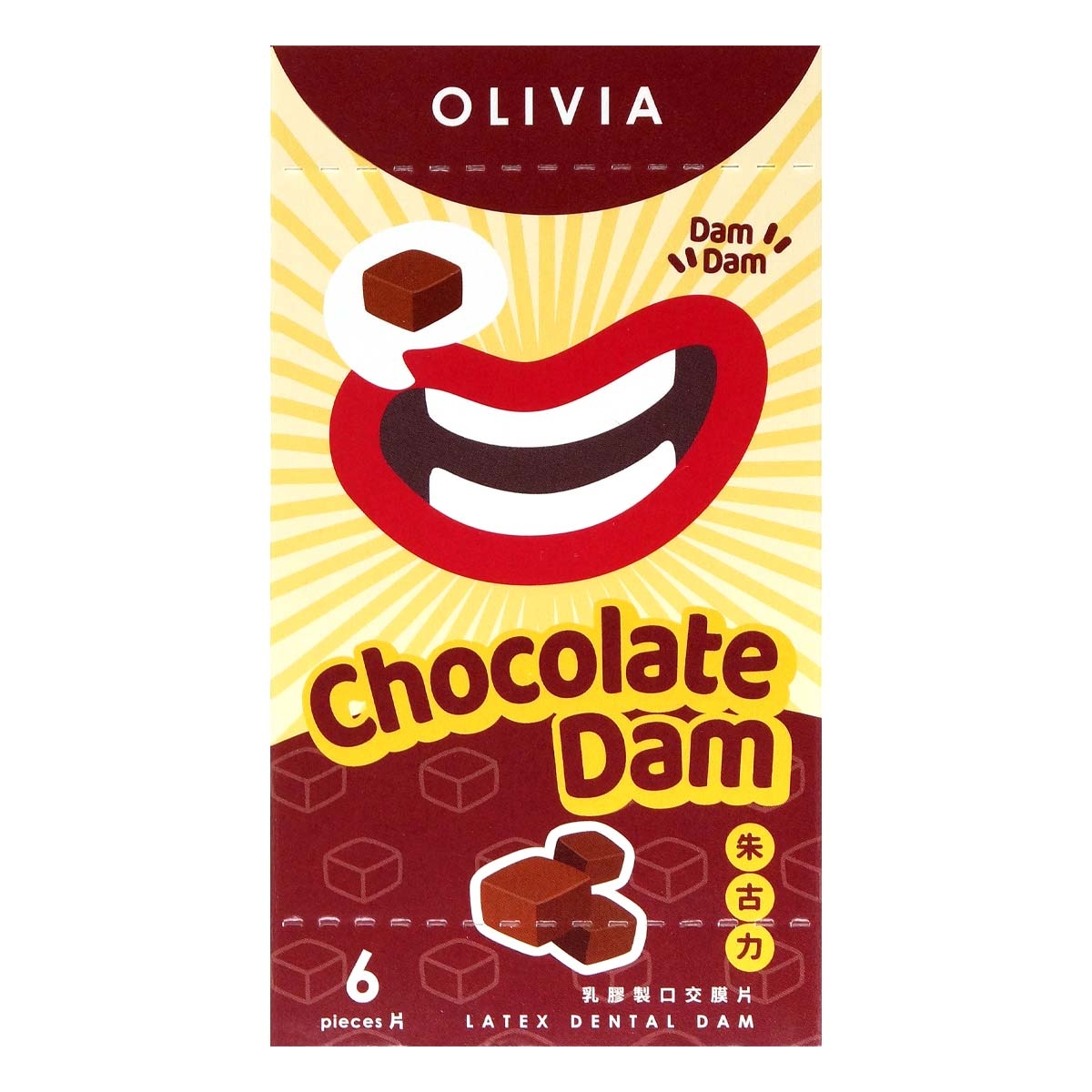 Olivia Chocolate Scent 6's Pack Latex Dental Dam