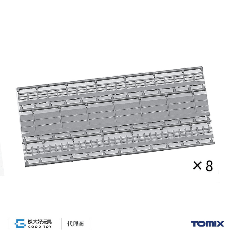 TOMIX 3083 軌道配件 寬路基軌道側壁 C354內･C317外 (欄杆、側壁、圍欄：3種×8入)