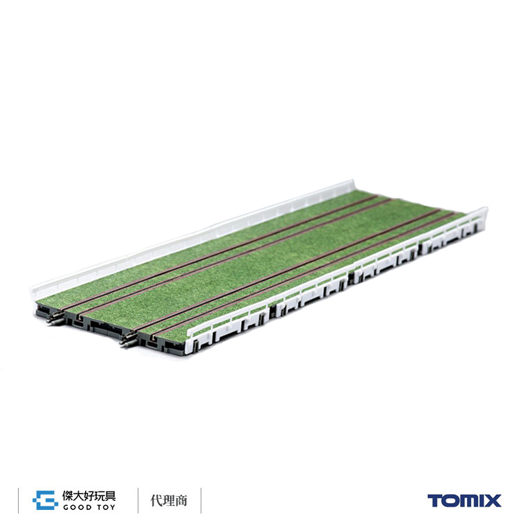 TOMIX 1789 寬路基 路面軌道S70-WT-G(F) (綠化･8入･附護欄)