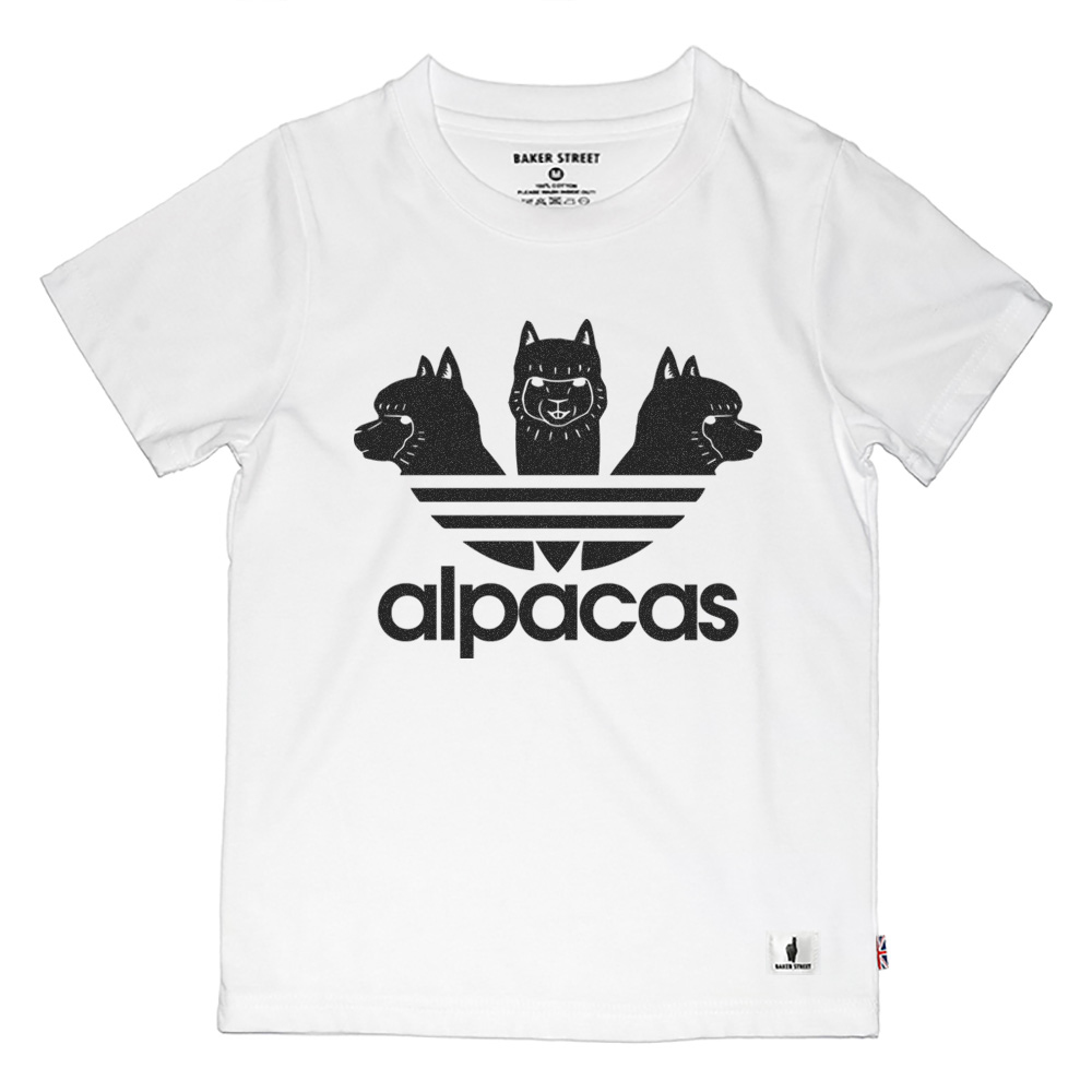 Alpacas Black  Threehead 愛迪駝(黑白) 童裝短T