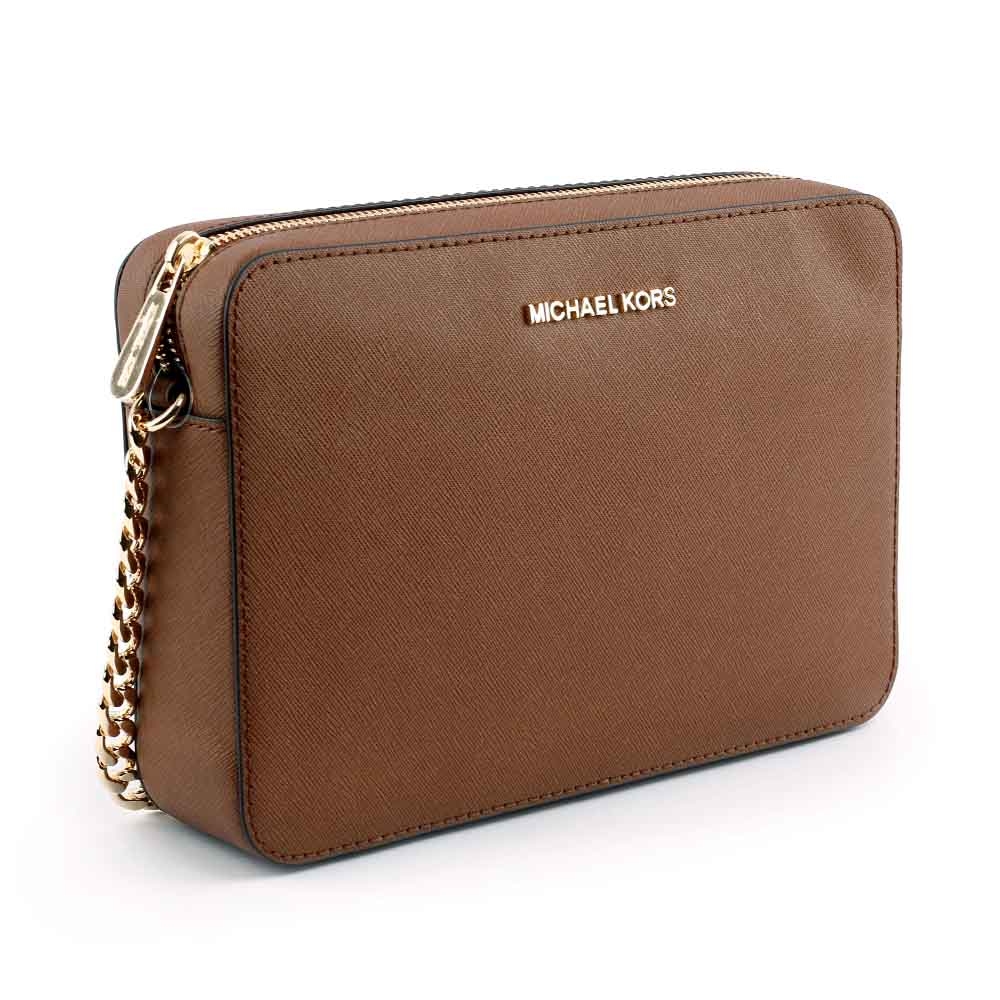 【MICHAEL KORS】金字logo方形鏈帶斜背包(焦糖) 35T8GTTC9L LUGGAGE