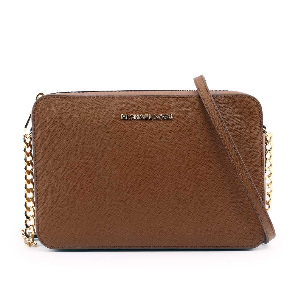 【MICHAEL KORS】金字logo方形鏈帶斜背包(焦糖) 35T8GTTC9L LUGGAGE