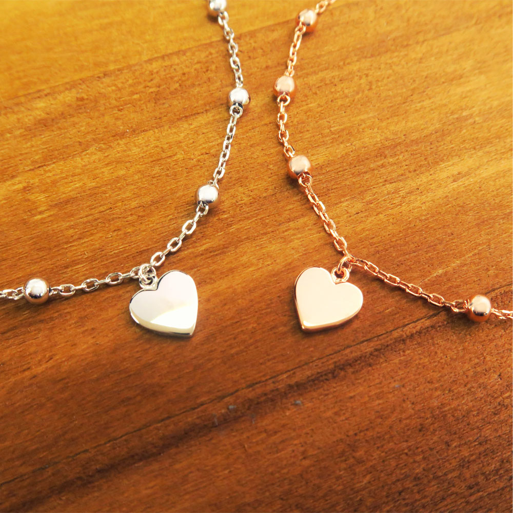 浪漫心光 愛心 純銀手鍊 (白K金&玫瑰金款) 網路限定獨家販售