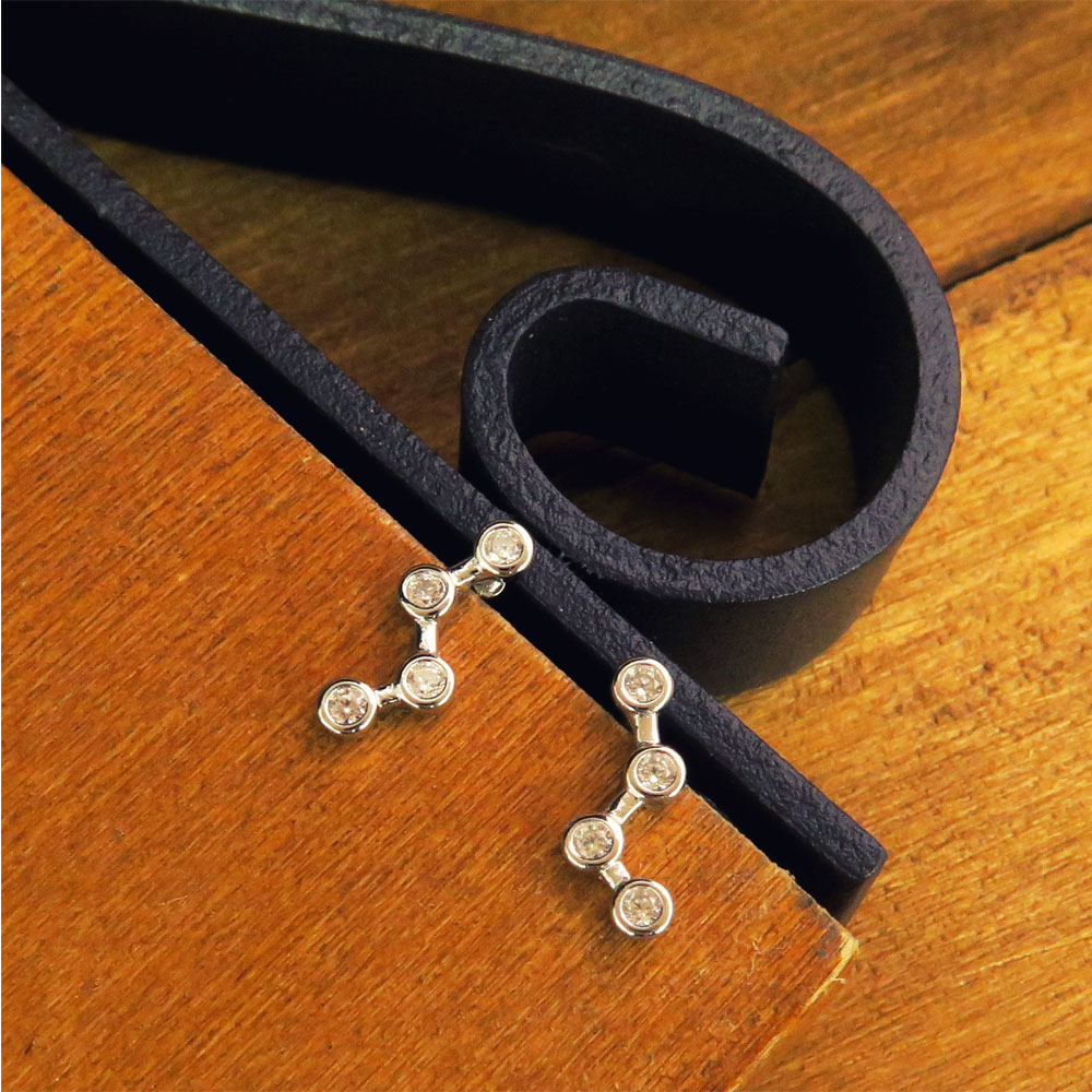 星座軌跡 純銀耳環 (白K金色款) 網路限定獨家販售