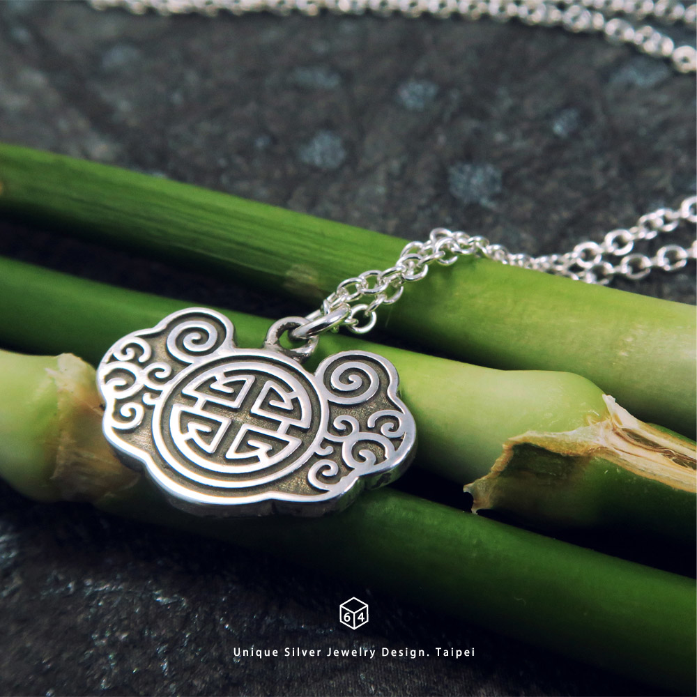 吉祥如意 祿字如意鎖 兒童刻字項鍊 925純銀客製化訂製項鍊 親子