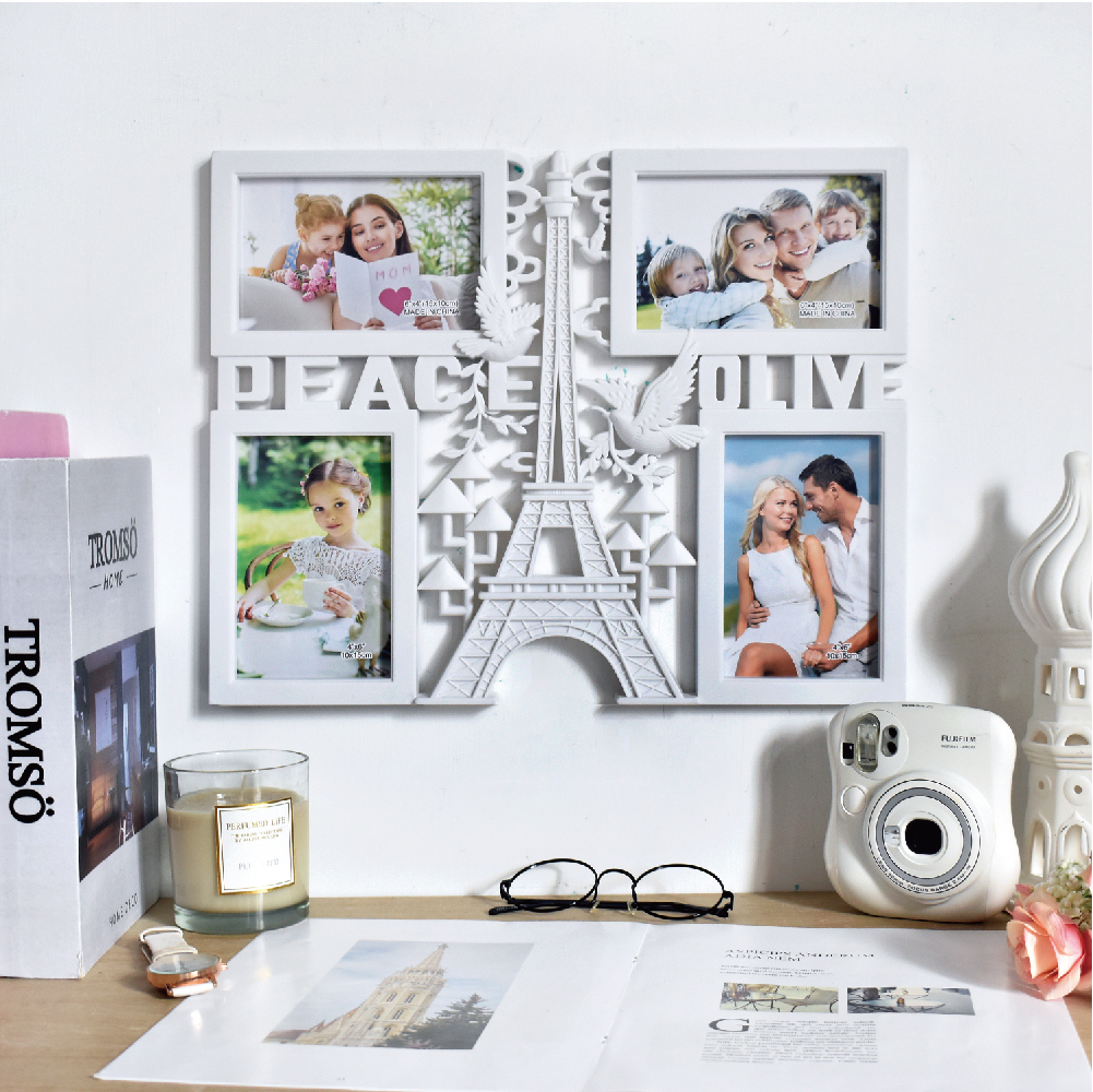 巴黎鐵塔和平鴿4框組