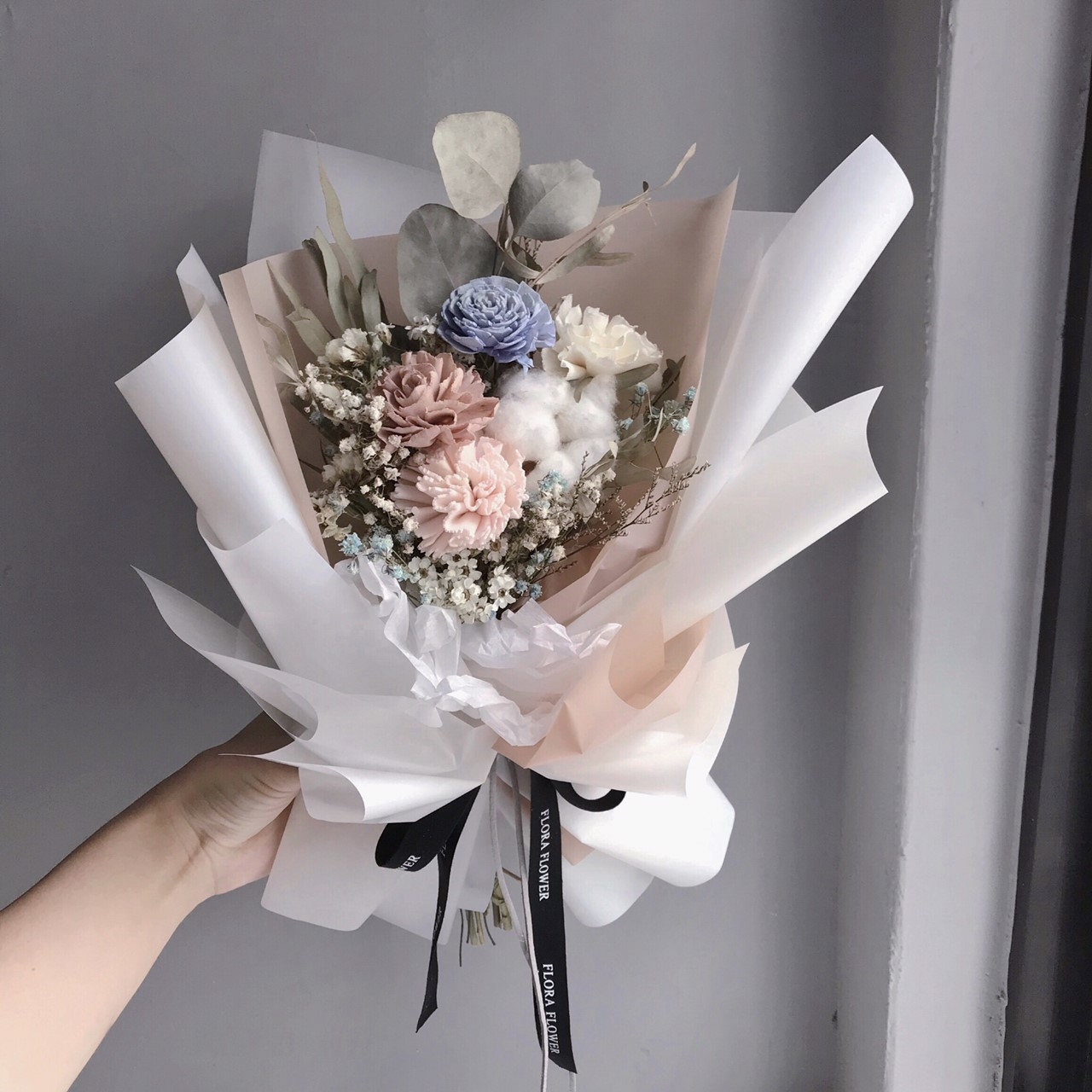 乾燥花束-莫蘭色