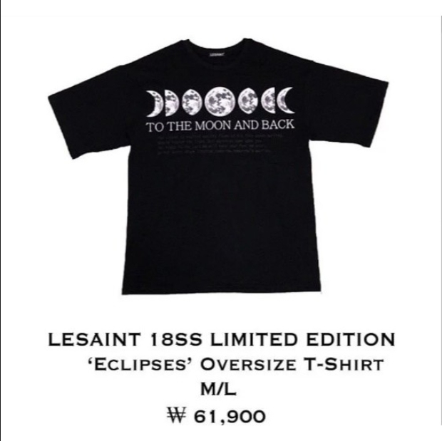 韓國品牌 LESAINT  經典款  Eclipses 月蝕標語五分袖短袖