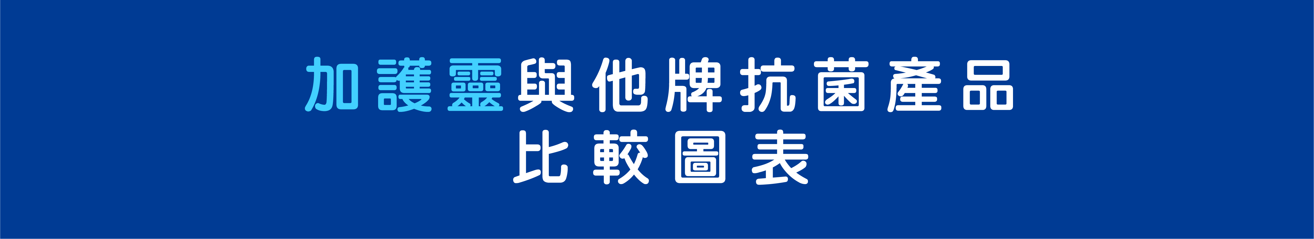 加護靈與他牌抗菌產品 比較圖表