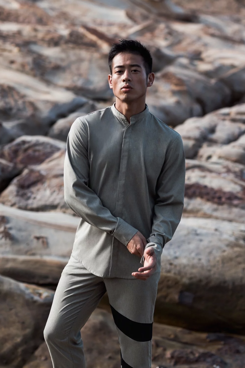 韓劇穿搭,羅曼史是別冊附錄,車恩浩,知性穿搭,知性時尚,車恩浩穿搭,李鐘碩,李奈映,姜丹伊,百搭襯衫,立領襯衫,百搭灰襯衫,立領灰襯衫,男裝立領襯衫,灰襯衫時尚