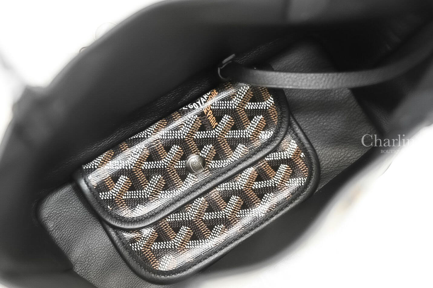 Goyard Anjou Mini Bag 黑色黑提把迷你無拉鍊托特包-Charline Boutique 精品代購