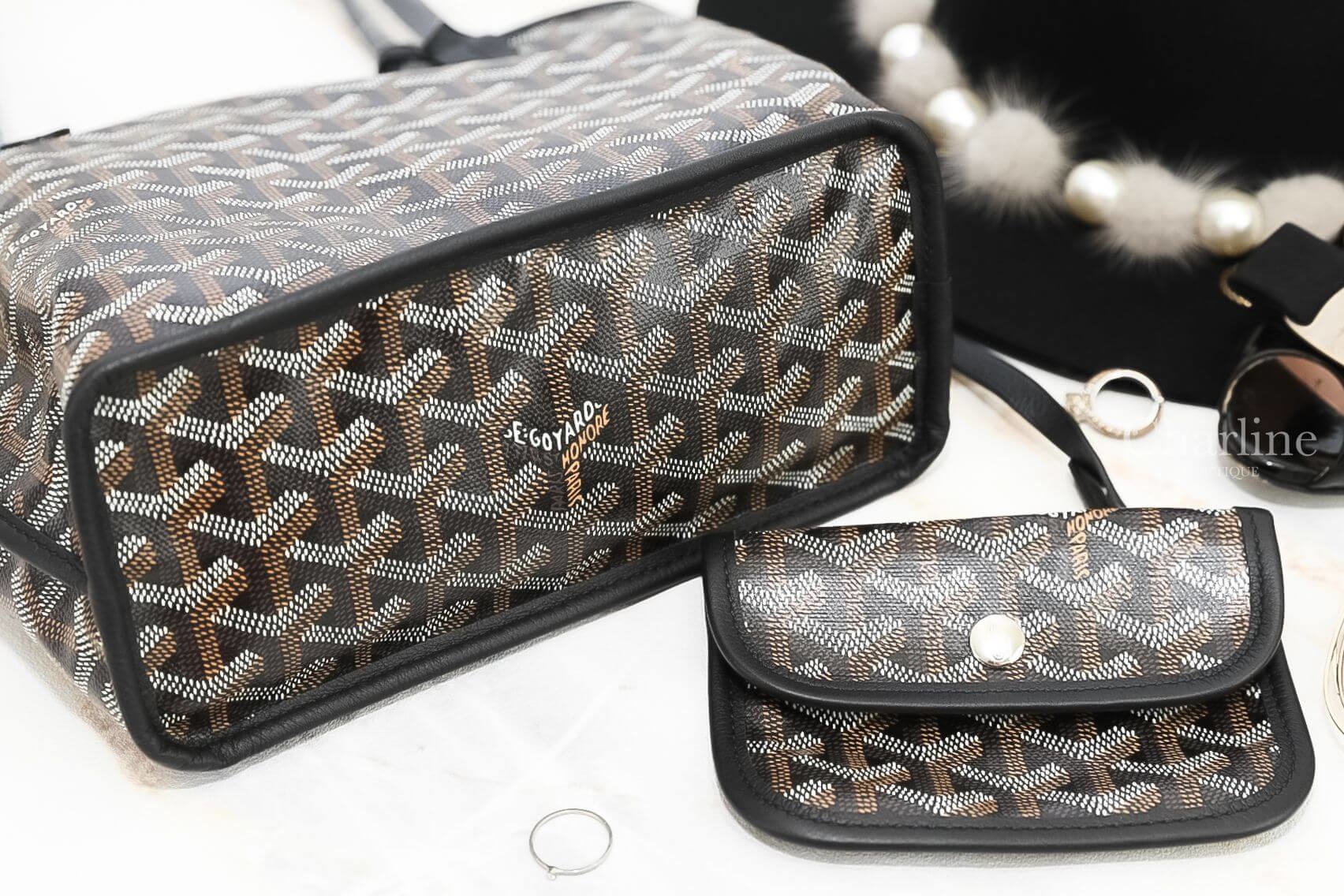 Goyard Anjou Mini Bag 黑色黑提把迷你無拉鍊托特包-Charline Boutique 精品代購