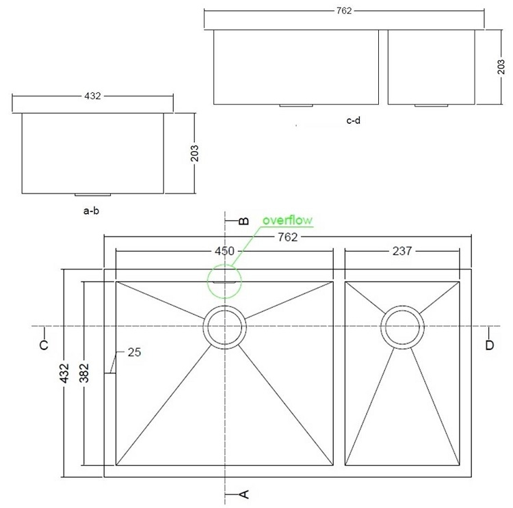 iDECOR U3063 Stainless Steel Kitchen Sink