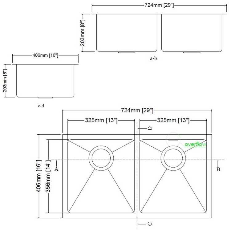 iDECOR U3081 Stainless Steel Kitchen Sink