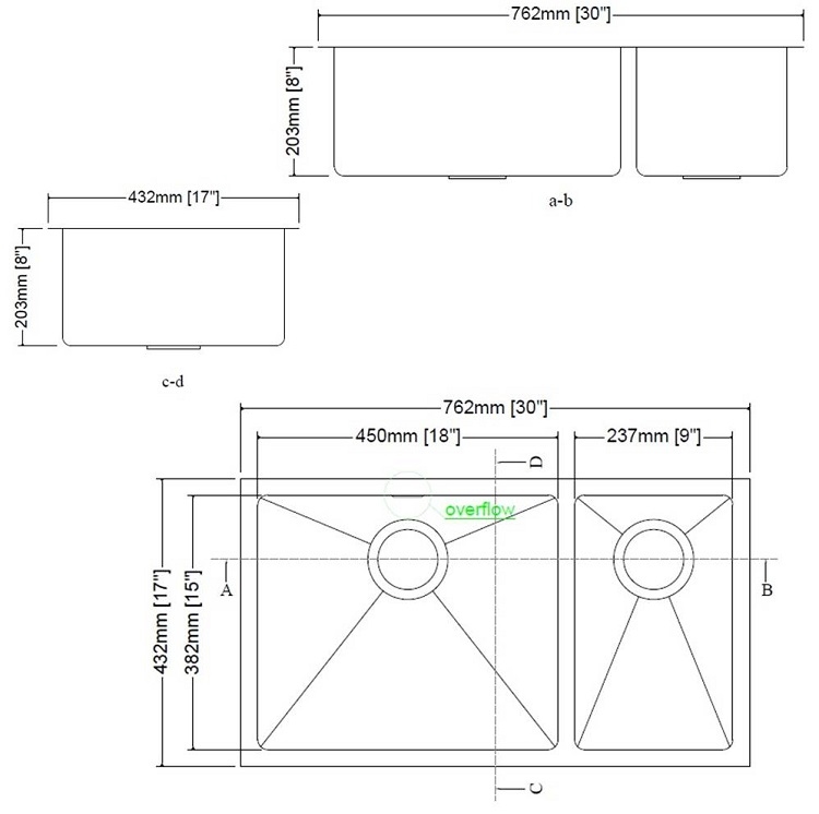iDECOR U3083 Stainless Steel Kitchen Sink