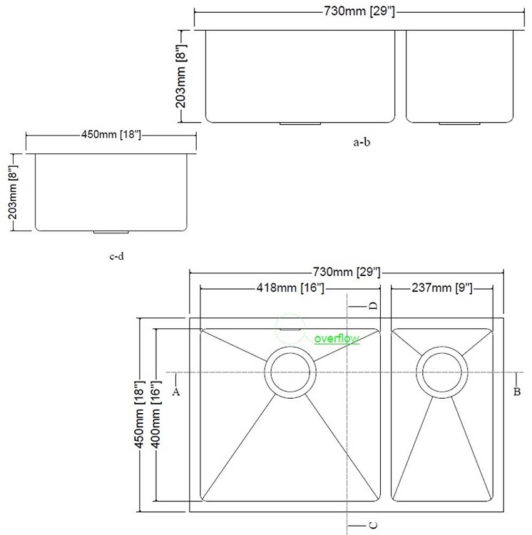 iDECOR U3086 Stainless Steel Kitchen Sink