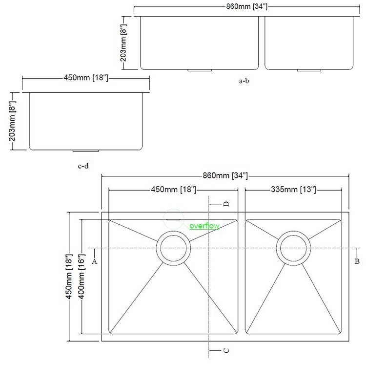 iDECOR U3088 Stainless Steel Kitchen Sink