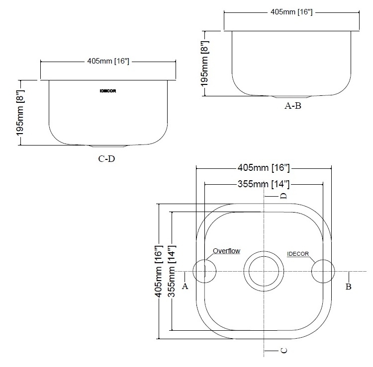 iDECOR U1554 Stainless Steel Kitchen Sink