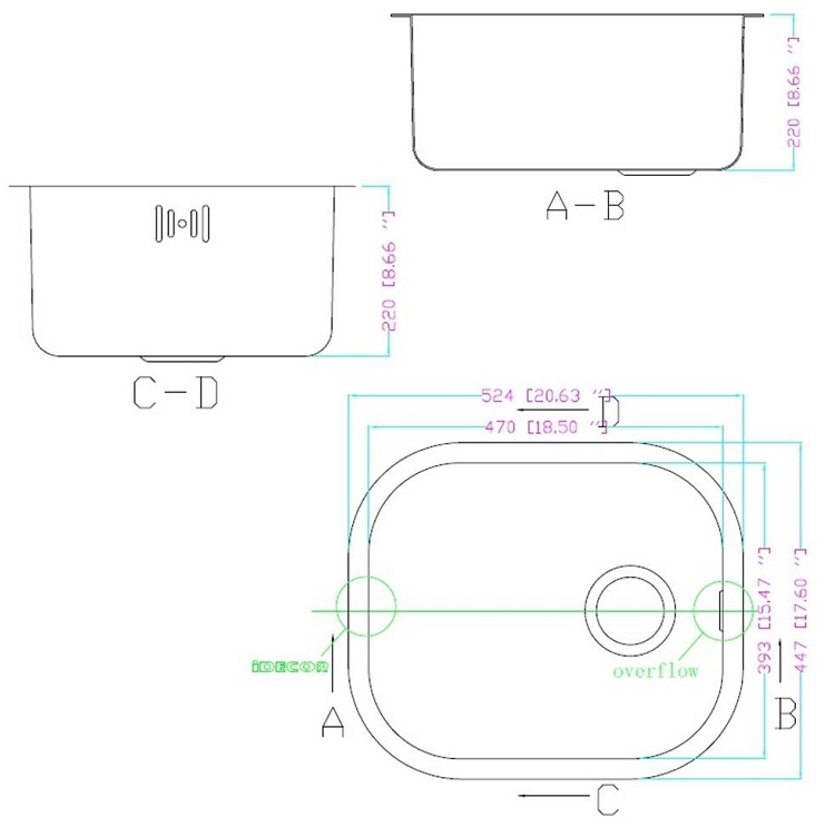 iDECOR U1559 Stainless Steel Kitchen Sink