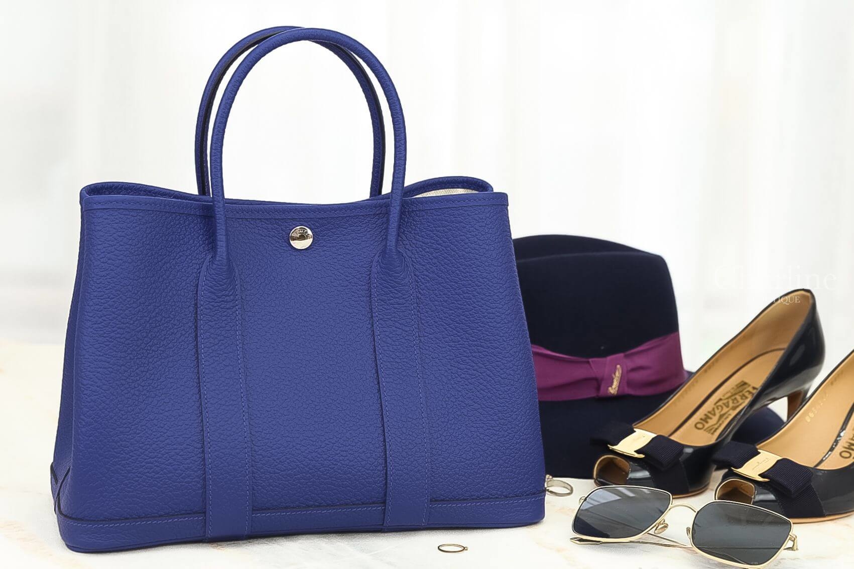Hermès Garden Party 30cm 7T Bleu Electrique Vache Country 電光藍手提包