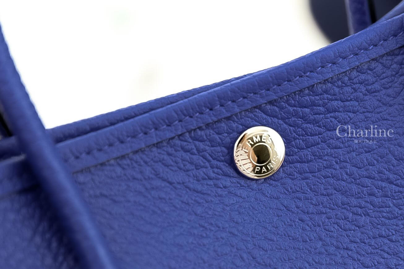 Hermès Garden Party 30cm 7T Bleu Electrique Vache Country 電光藍手提包