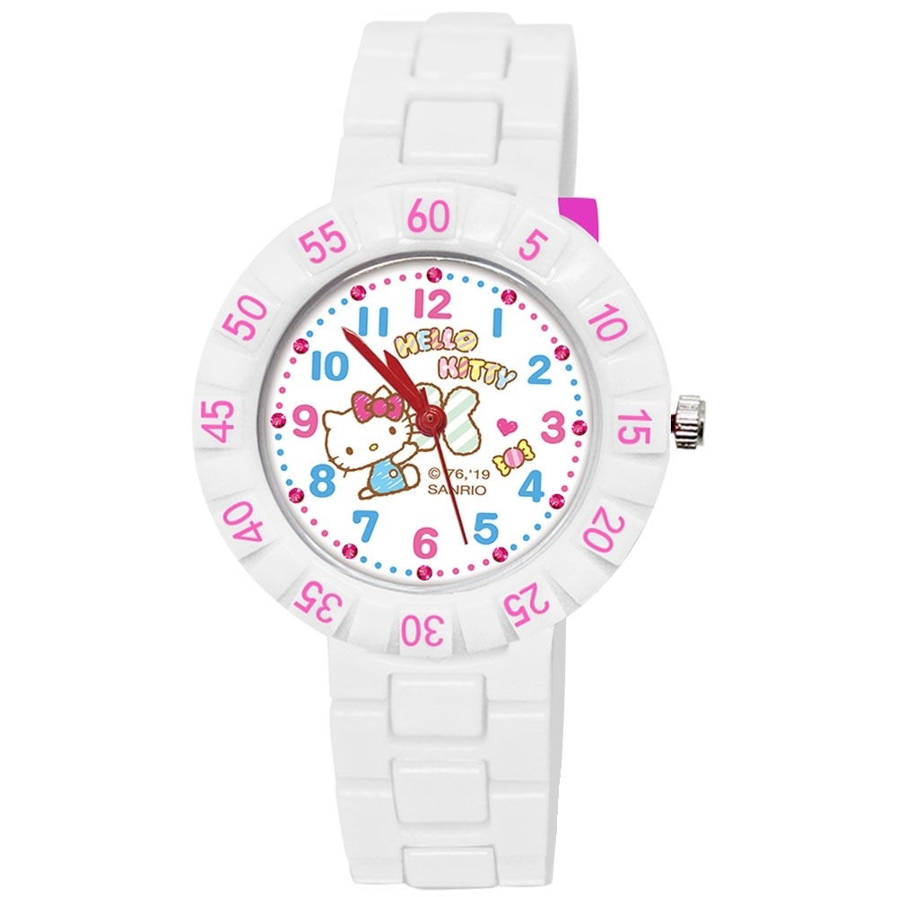 【三麗鷗】凱蒂貓KT數字圓殼轉圈錶 (05K)