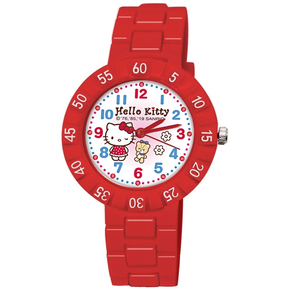 【三麗鷗】凱蒂貓KT數字圓殼轉圈錶 (04K)