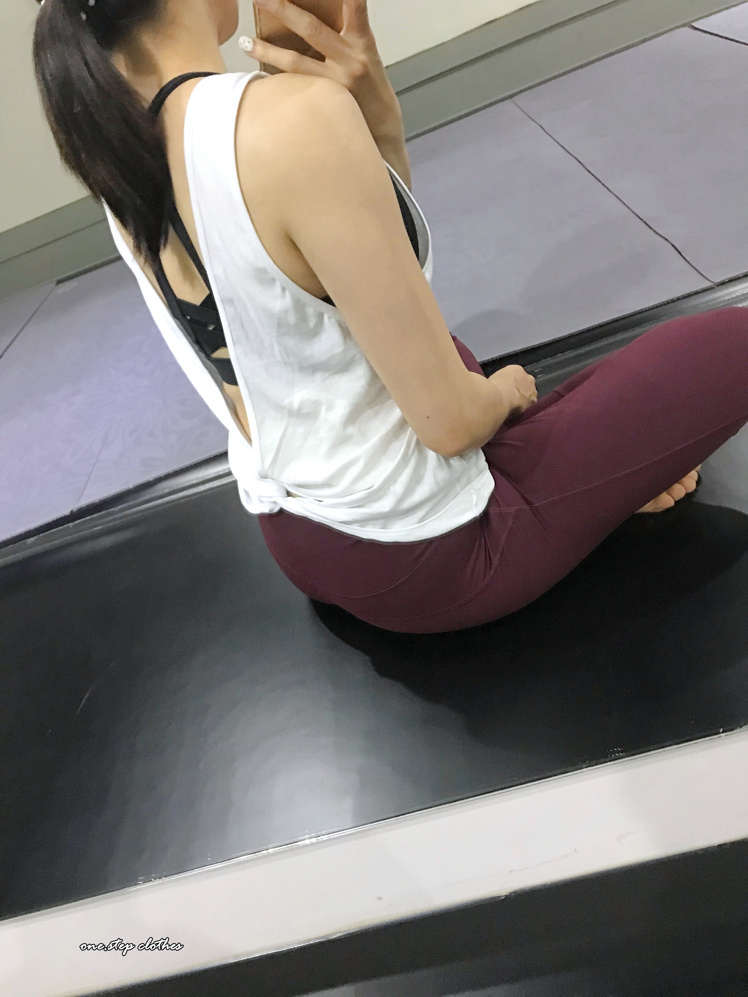 運動系列-後交叉縷空棉質外搭背心(白)