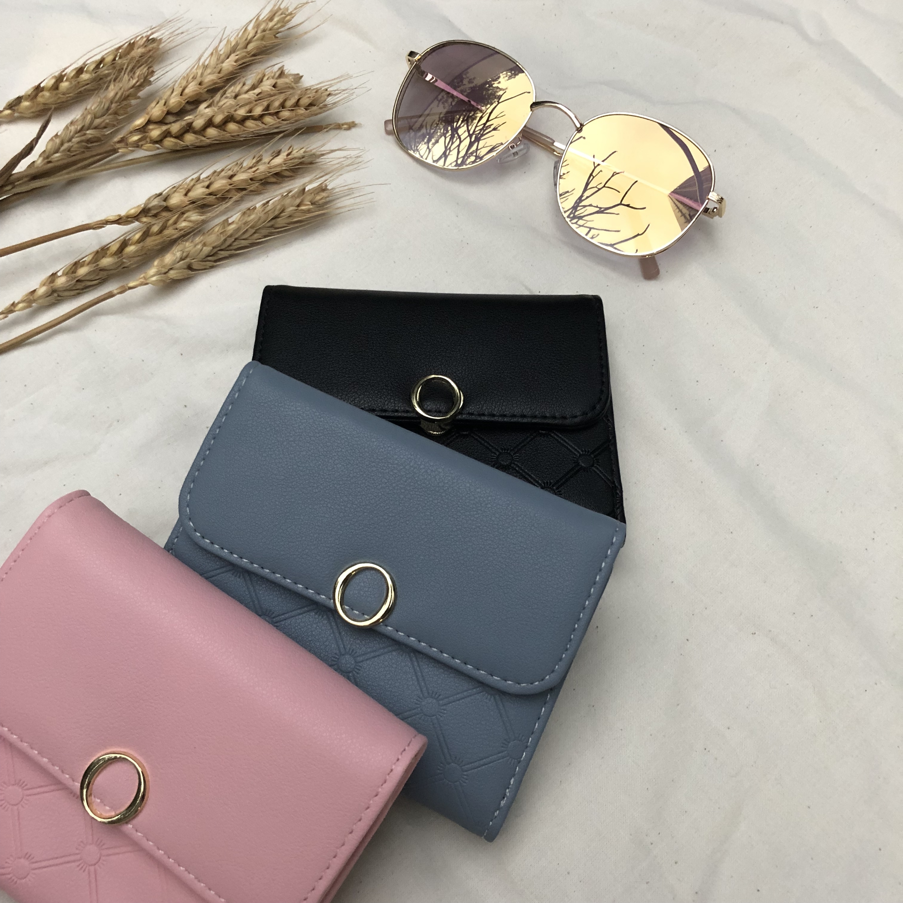 B10002菱格短夾/三色