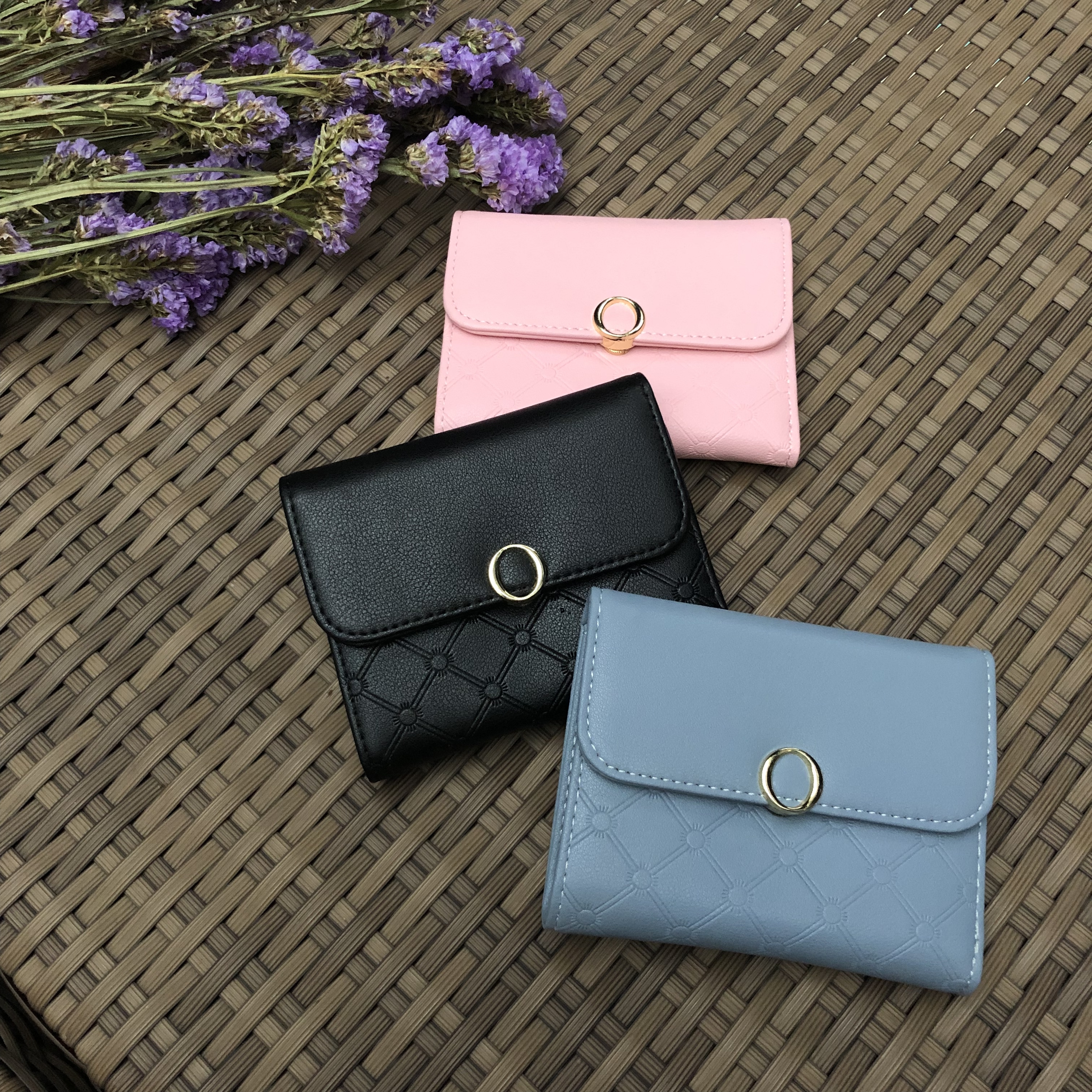 B10002菱格短夾/三色