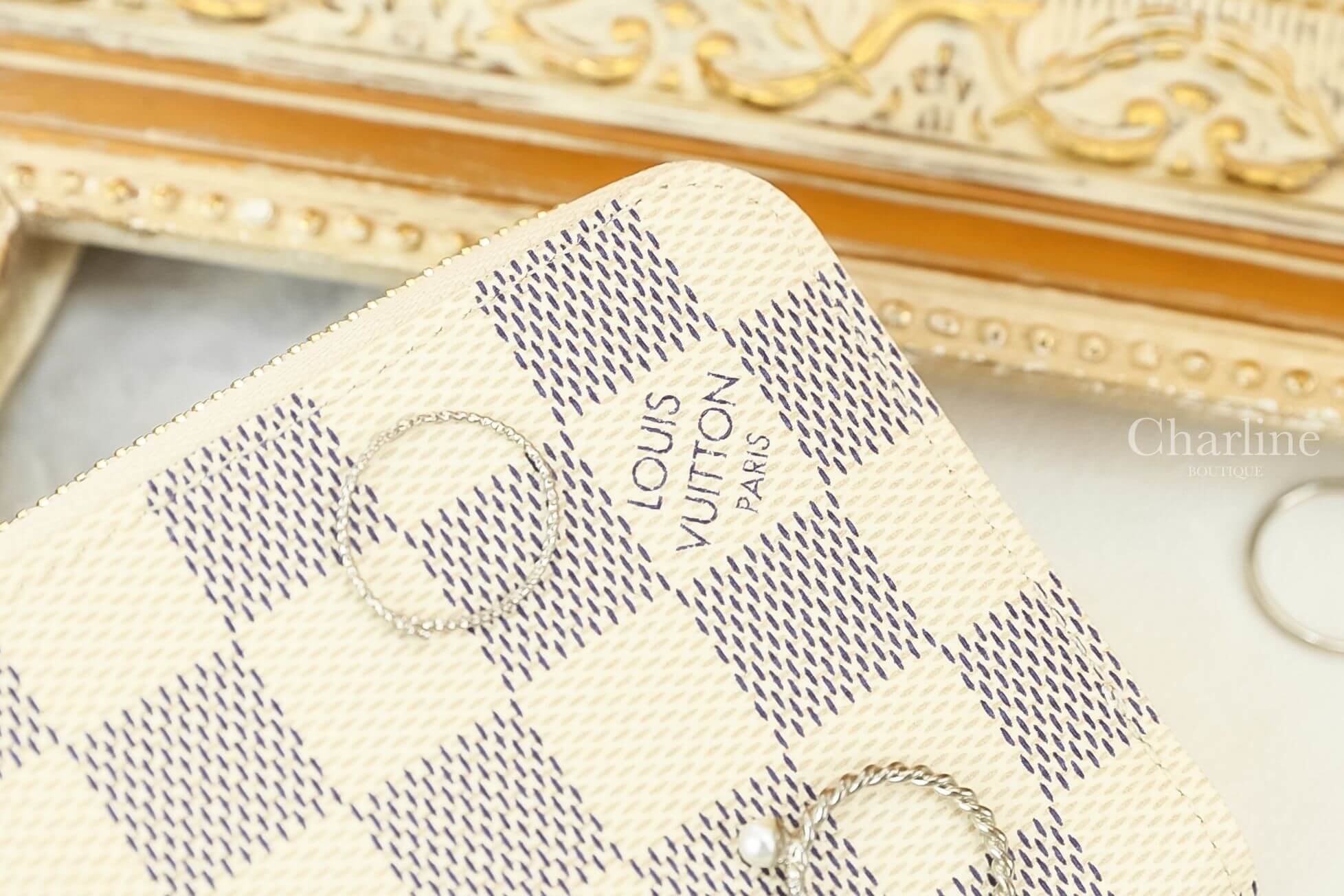 Louis Vuitton Zippy Coin Purse 米白色棋盤格紋拉鏈零錢包