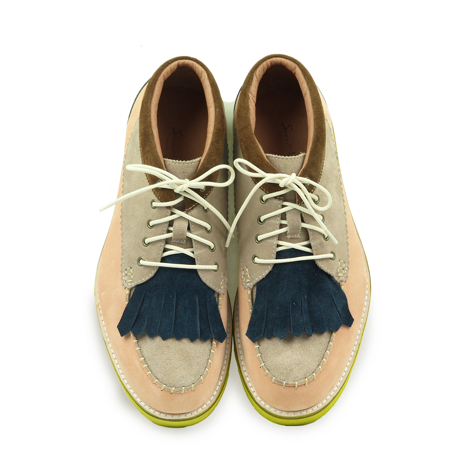 Desert boots M1196 Pink Multicolor Moccasin Tassel