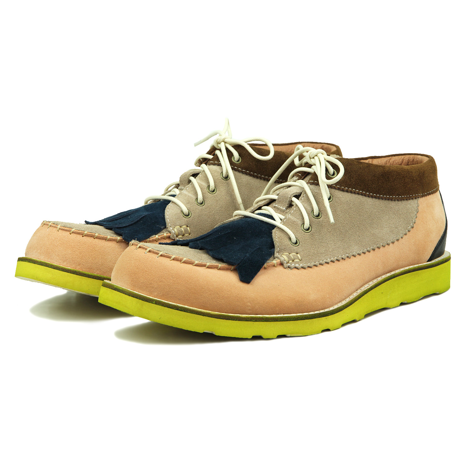 Desert boots M1196 Pink Multicolor Moccasin Tassel