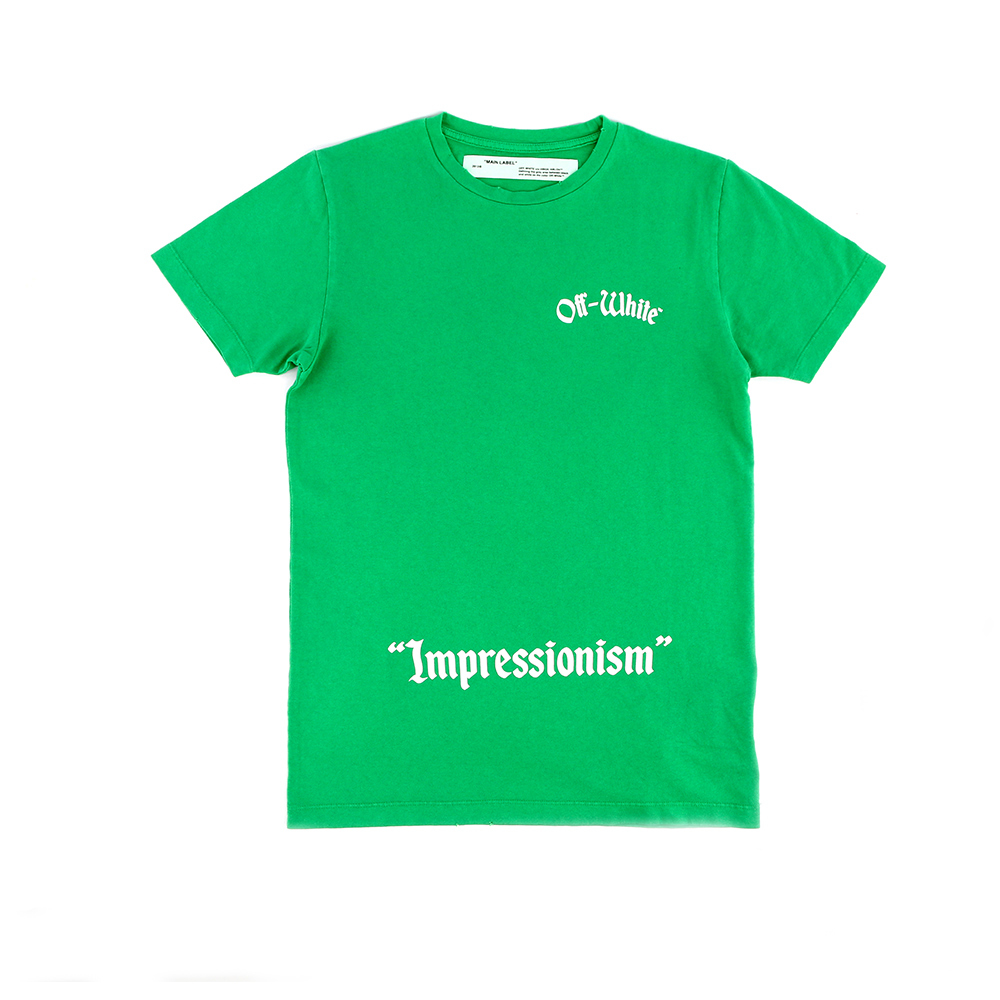 【OFF-WHITE】GOLLEGE SLIM TEE XS(綠色) OMAA27R19185025