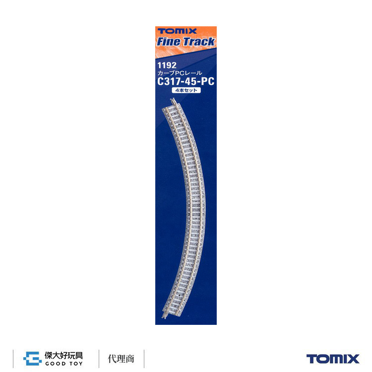 TOMIX 1192 彎軌 C317-45-PC (F) (4入) 水泥枕